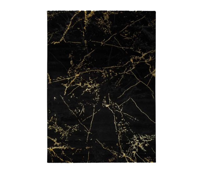 Alfombra abstracta negro / oro gold, 140x200 cm - atticgo
