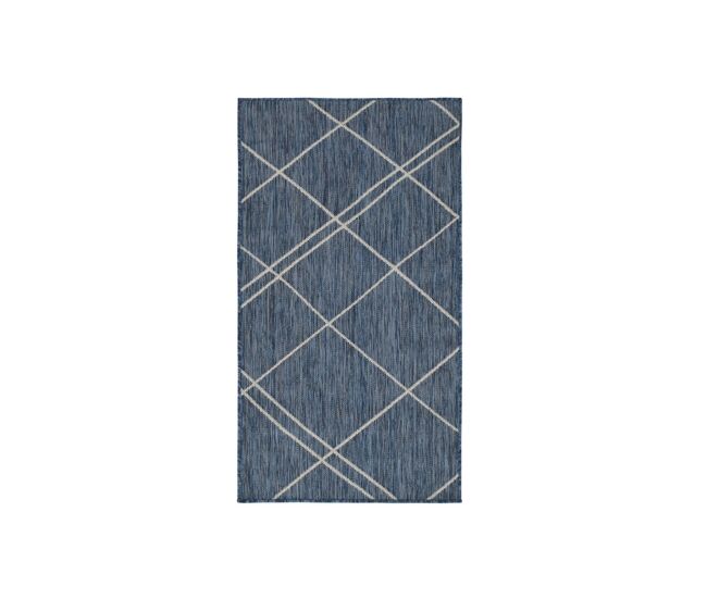 Alfombra exterior 200x290 cm, azul azul/blanco