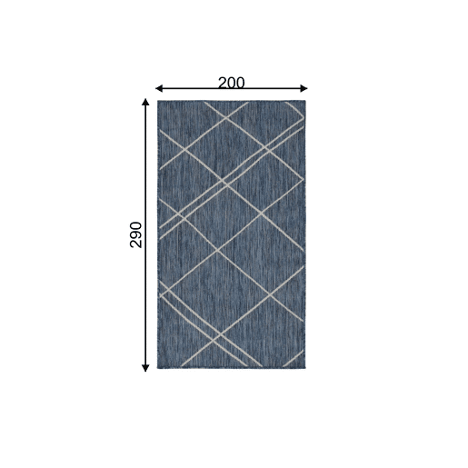 Tapete exterior 200x290 cm, azulbranco