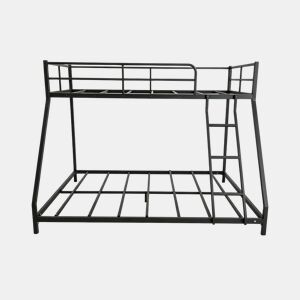 Cama dobrável de metal dupla 190x80  190x130 - estrutura compacta e robusta para adultos - preta