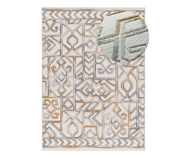 Alfombra étnica con relieve crema / multicolor amara, 200x290 cm - atticgo
