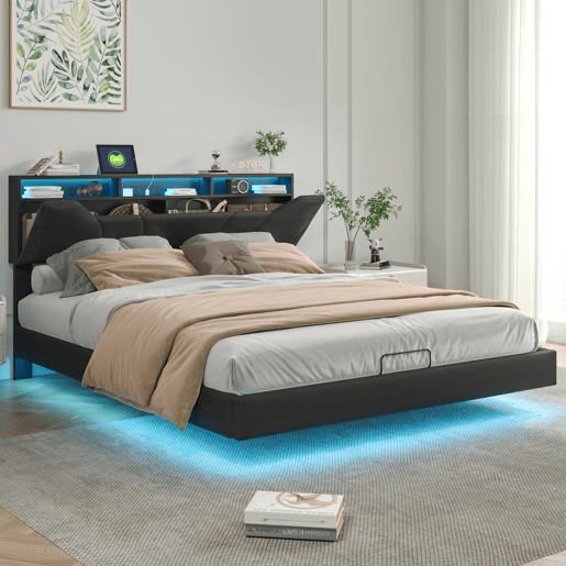 Cama 160x200cm, estrutura de cama hidráulica, USB, LED, cama de casal, estrutura de cama com estrutura metálica Cama 160x200cm, estrutura de cama hidráulica, USB, LED, cama de casal, estrutura de cama com estrutura metálica