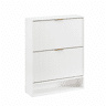 Aparador 80 x 24 cm - frente com ranhuras, altura ajustável, sistema anti-tombamento, com tampo decorativo para a entrada - branco