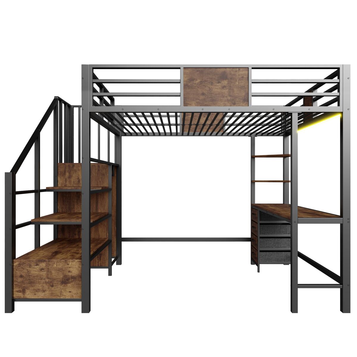 Cama alta para niños 252x145 Negro