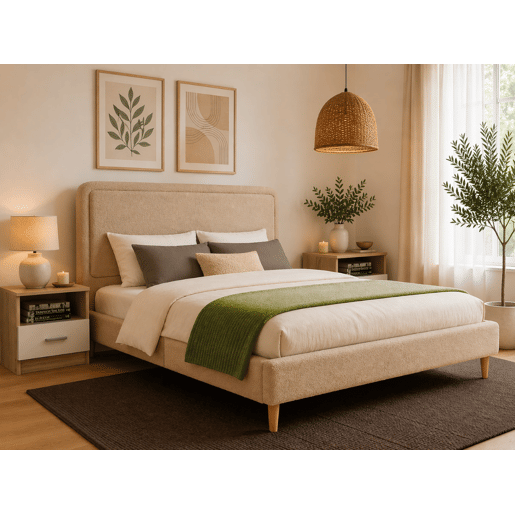 Cama de Casal Shine (Bege)(190×140 cm) Cama de Casal Shine (Bege)(190×140 cm)