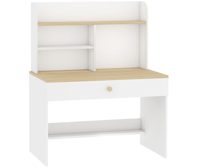 Aiyaplay escritorio infantil, mesa de escritorio para niños con estante, 3 compartimentos abiertos y cajón, para estudio, entrada, dormitorio, para