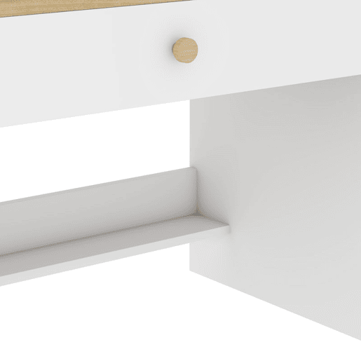 AIYAPLAY Secretária Infantil com Prateleira, 3 Compartimentos e Gaveta, 80x50x100 cm, Branco