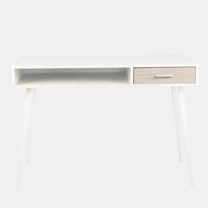 Secretária de escritório 110 x 50 x 75 cm u2014 com gaveta, multifuncional para trabalho, estudo e jogos u2014 Branca