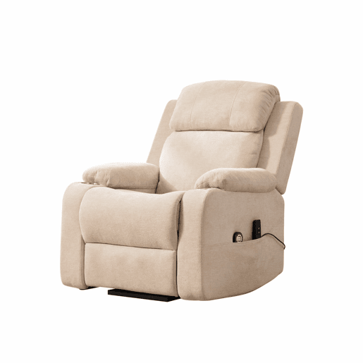 Poltrona relaxante elétrica com função de levantamento - Massagem, aquecimento, encosto e apoio para os pés reclináveis, bolsos laterais e porta-copos - Castanho-claro Poltrona relaxante elétrica com função de levantamento - Massagem, aquecimento, encosto e apoio para os pés reclináveis, bolsos laterais e porta-copos - Castanho-claro