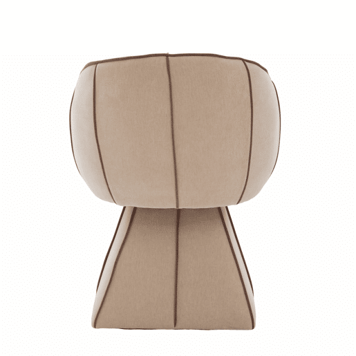 Cadeira giratória individual em chenille, 1 lugar u2014 design ergonómico com encosto alto, adequada para adultos e jovens, ideal para o quarto e a sala u2014 castanho camelo