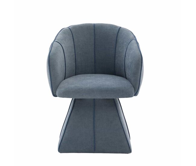 Sillón giratorio individual de chenilla 1 plaza - diseño ergonómico con respaldo alto para adultos y adolescentes, ideal dormitorio y salón - azul