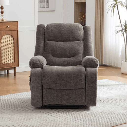 Poltrona relax elétrica - Multifuncional com assistência para levantar-se, massagem e aquecimento, encosto e apoio para os pés elétricos ajustáveis, bolsos laterais - Cinza Poltrona relax elétrica - Multifuncional com assistência para levantar-se, massagem e aquecimento, encosto e apoio para os pés elétricos ajustáveis, bolsos laterais - Cinza