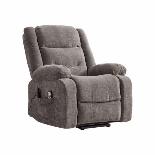 Poltrona relax elétrica - Multifuncional com assistência para levantar-se, massagem e aquecimento, encosto e apoio para os pés elétricos ajustáveis, bolsos laterais - Cinza Poltrona relax elétrica - Multifuncional com assistência para levantar-se, massagem e aquecimento, encosto e apoio para os pés elétricos ajustáveis, bolsos laterais - Cinza