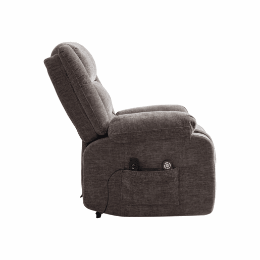 Poltrona relax elétrica - Multifuncional com assistência para levantar-se, massagem e aquecimento, encosto e apoio para os pés elétricos ajustáveis, bolsos laterais - Cinza Poltrona relax elétrica - Multifuncional com assistência para levantar-se, massagem e aquecimento, encosto e apoio para os pés elétricos ajustáveis, bolsos laterais - Cinza