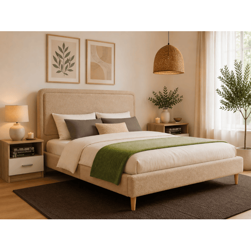 Cama de Casal Shine (Bege)(200×160 cm) Cama de Casal Shine (Bege)(200×160 cm)