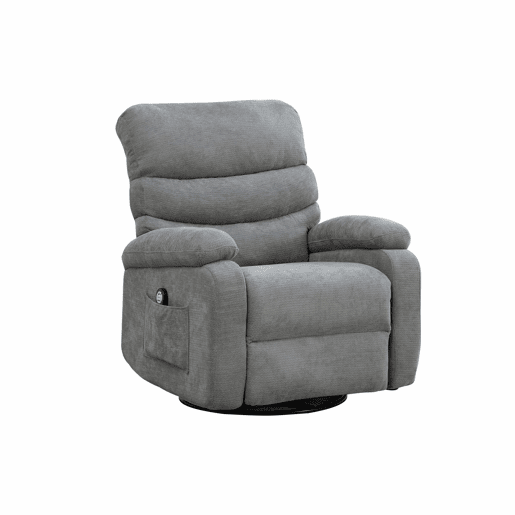 Poltrona relax elétrica giratória a 360° - massagem e aquecimento, encosto e apoio para os pés ajustáveis, bolsos laterais - cinzenta Poltrona relax elétrica giratória a 360° - massagem e aquecimento, encosto e apoio para os pés ajustáveis, bolsos laterais - cinzenta