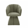 Poltrona giratória em chenille - individual - ergonómica, encosto alto, adequada para o quarto e a sala de estar - verde-oliva