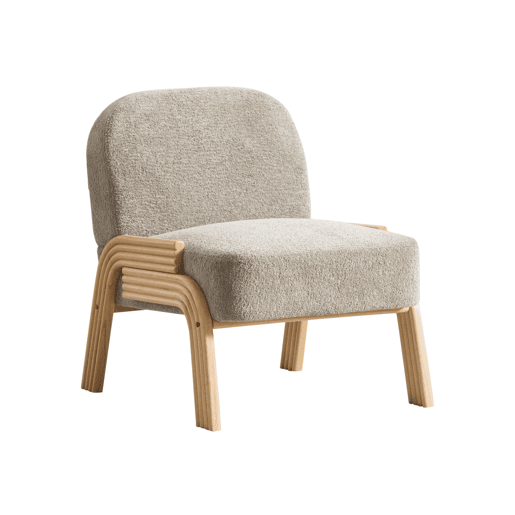 Poltrona lounge escandinava 72 x 61 cm - Estofada em chenille macia e com estrutura de madeira resistente, ideal para a sala de estar e o quarto - Cinza Poltrona lounge escandinava 72 x 61 cm - Estofada em chenille macia e com estrutura de madeira resistente, ideal para a sala de estar e o quarto - Cinza