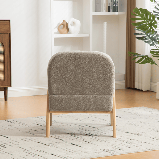 Poltrona lounge escandinava 72 x 61 cm - Estofada em chenille macia e com estrutura de madeira resistente, ideal para a sala de estar e o quarto - Cinza Poltrona lounge escandinava 72 x 61 cm - Estofada em chenille macia e com estrutura de madeira resistente, ideal para a sala de estar e o quarto - Cinza