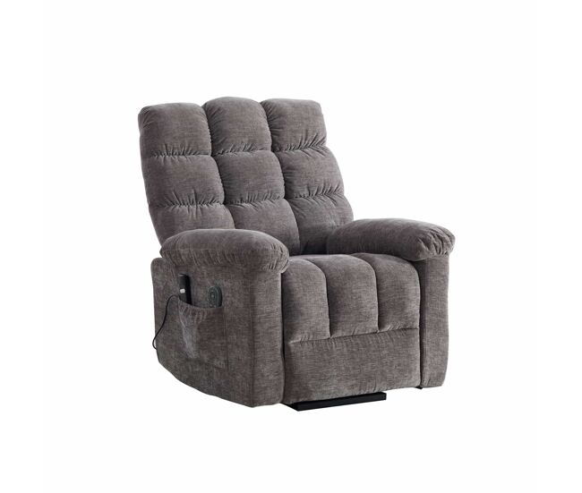 Sillón relax eléctrico multifunción - ayuda para levantarse, masaje y calefacción, respaldo y reposapiés eléctricos reclinables, bolsillos laterales -