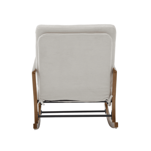 Cadeira de baloiço moderna com apoio para os pés - poltrona infantil em veludo cotelê com bolsos laterais, encosto ergonómico ajustável e almofada lombar - veludo cotelê bege Cadeira de baloiço moderna com apoio para os pés - poltrona infantil em veludo cotelê com bolsos laterais, encosto ergonómico ajustável e almofada lombar - veludo cotelê bege