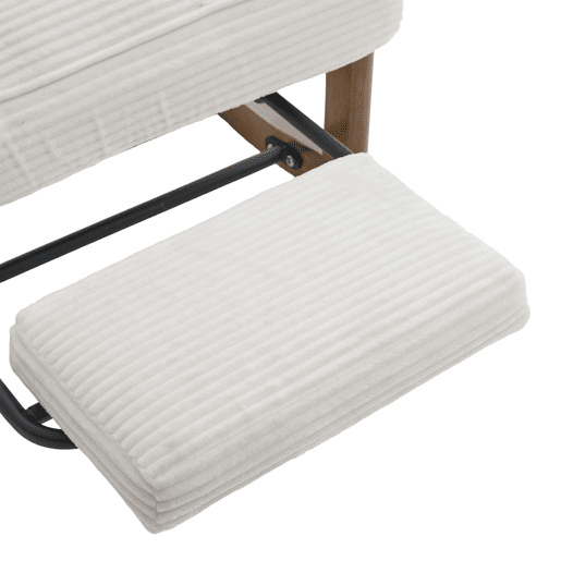 Cadeira de baloiço moderna com apoio para os pés - poltrona infantil em veludo cotelê com bolsos laterais, encosto ergonómico ajustável e almofada lombar - veludo cotelê bege Cadeira de baloiço moderna com apoio para os pés - poltrona infantil em veludo cotelê com bolsos laterais, encosto ergonómico ajustável e almofada lombar - veludo cotelê bege