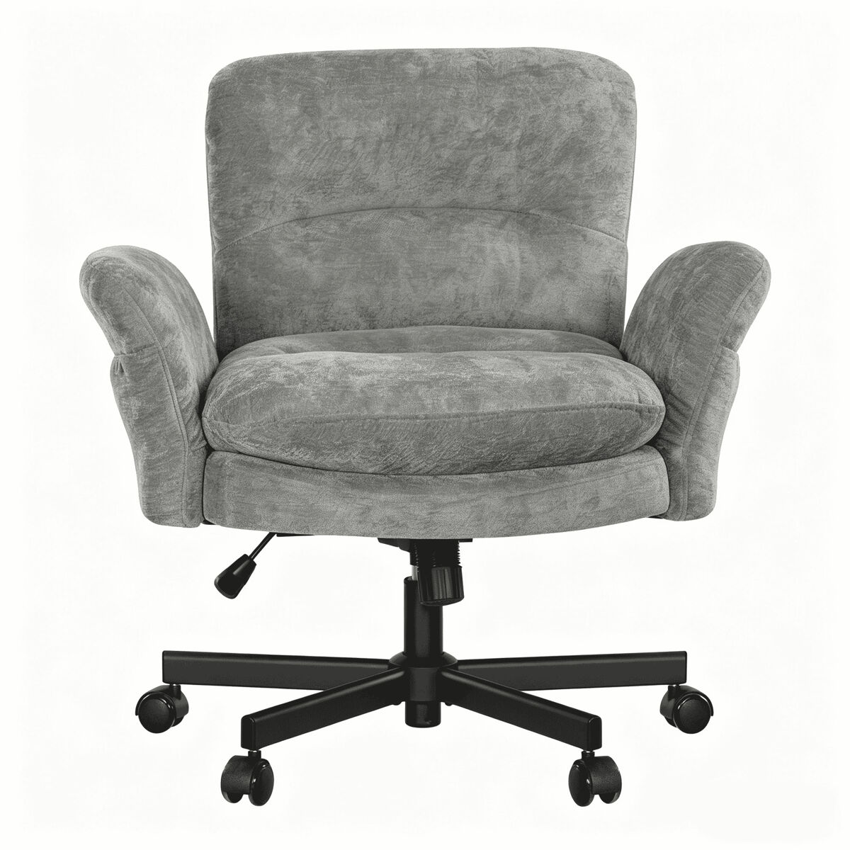 Silla de escritorio giratoria - diseño moderno acolchado para tocador, comedor, dormitorio y salón - gris