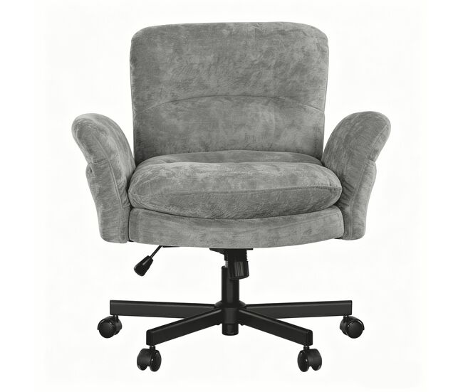 Silla de escritorio giratoria - diseño moderno acolchado para tocador, comedor, dormitorio y salón - gris