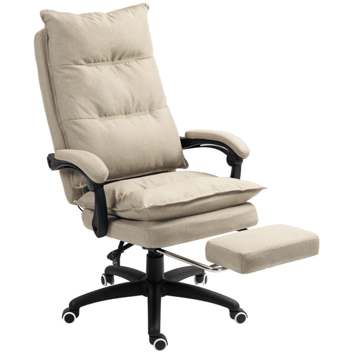 Vinsetto Cadeira Executiva de Escritório com Massagem, Ergonómica, Altura Regulável, Encosto Reclinável, Apoio para os Pés, Giratória 360°, Bege Vinsetto Cadeira Executiva de Escritório com Massagem, Ergonómica, Altura Regulável, Encosto Reclinável, Apoio para os Pés, Giratória 360°, Bege