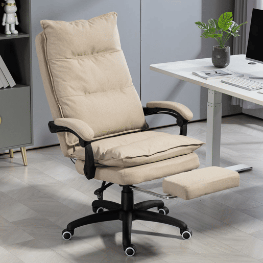 Vinsetto Cadeira Executiva de Escritório com Massagem, Ergonómica, Altura Regulável, Encosto Reclinável, Apoio para os Pés, Giratória 360°, Bege Vinsetto Cadeira Executiva de Escritório com Massagem, Ergonómica, Altura Regulável, Encosto Reclinável, Apoio para os Pés, Giratória 360°, Bege