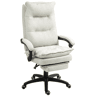 Vinsetto Cadeira Executiva de Escritório com Massagem, Ergonómica, Altura Ajustável, Encosto Reclinável, Apoio para os Pés, Rotação 360°, Creme