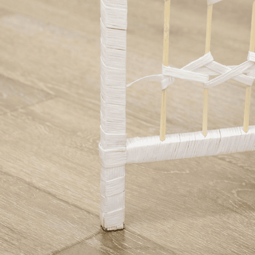 HOMCOM Biombo Dobrável de 6 Painéis 240x170 cm Separador de Ambientes em Corda de Papel Estrutura em Madeira Decoração para Quarto Sala Branco