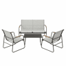 Conjunto de mobiliário de jardim 111,5 x 76,5 x 75 cm - 4 peças, exterior, terraço - Cinzento