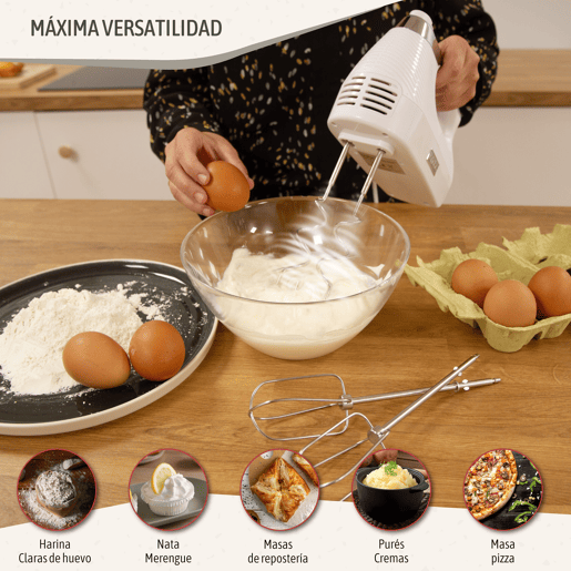 Briebe SKT1187WHT Elegance Set Varinha 2 Velocidades + Batidor Misturador de 5 Velocidades + Turbo, Especial Pastelaria, 600, Branco Briebe SKT1187WHT Elegance Set Varinha 2 Velocidades + Batidor Misturador de 5 Velocidades + Turbo, Especial Pastelaria, 600, Branco