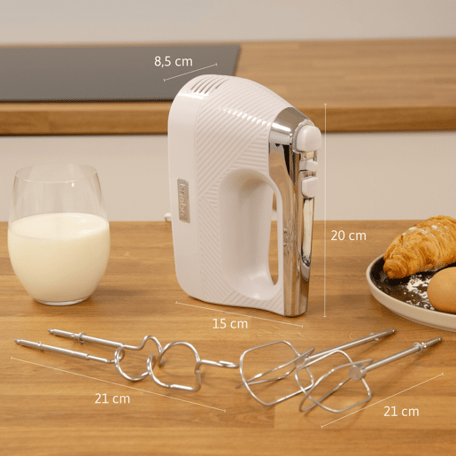 Briebe SKT1187WHT Elegance Set Varinha 2 Velocidades + Batidor Misturador de 5 Velocidades + Turbo, Especial Pastelaria, 600, Branco Briebe SKT1187WHT Elegance Set Varinha 2 Velocidades + Batidor Misturador de 5 Velocidades + Turbo, Especial Pastelaria, 600, Branco