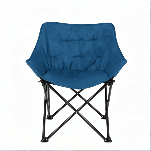 Cadeira dobrável de campismo 63 x 44,5 x 73,5 cm u2014 almofadada, portátil, confortável para uso no exterior u2014 preta e azul Cadeira dobrável de campismo 63 x 44,5 x 73,5 cm u2014 almofadada, portátil, confortável para uso no exterior u2014 preta e azul