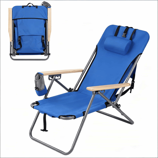 Cadeira de jardim dobrável 66x56x77,5 cm - encosto ajustável em 4 posições, cadeira de campismo e piquenique - Azul Cadeira de jardim dobrável 66x56x77,5 cm - encosto ajustável em 4 posições, cadeira de campismo e piquenique - Azul