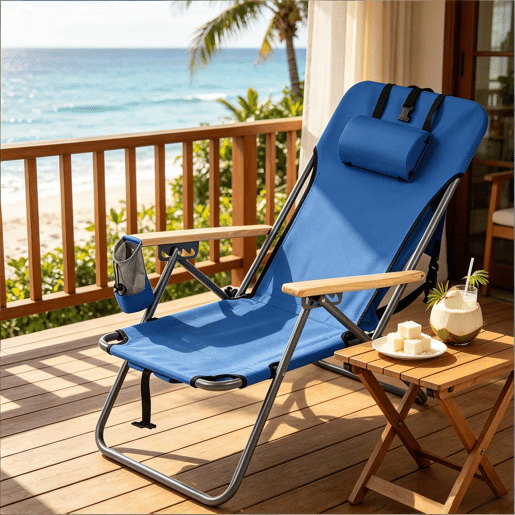Cadeira de jardim dobrável 66x56x77,5 cm - encosto ajustável em 4 posições, cadeira de campismo e piquenique - Azul Cadeira de jardim dobrável 66x56x77,5 cm - encosto ajustável em 4 posições, cadeira de campismo e piquenique - Azul
