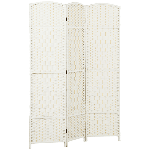 HOMCOM Biombo Dobrável de 3 Painéis 135x180 cm Separador de Ambientes em Polipropileno para Escritório e Quarto Branco HOMCOM Biombo Dobrável de 3 Painéis 135x180 cm Separador de Ambientes em Polipropileno para Escritório e Quarto Branco