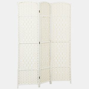 HOMCOM Biombo Dobrável de 3 Painéis 135x180 cm Separador de Ambientes em Polipropileno para Escritório e Quarto Branco