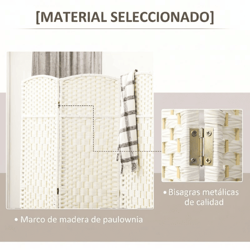 HOMCOM Biombo Dobrável de 3 Painéis 135x180 cm Separador de Ambientes em Polipropileno para Escritório e Quarto Branco HOMCOM Biombo Dobrável de 3 Painéis 135x180 cm Separador de Ambientes em Polipropileno para Escritório e Quarto Branco