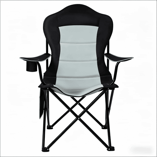 Cadeira de praia dobrável 84x62x110 cm u2013 com porta-copos, encosto alto, cadeira de campismo para exterior reclinável u2013 Preto e cinzento claro Cadeira de praia dobrável 84x62x110 cm u2013 com porta-copos, encosto alto, cadeira de campismo para exterior reclinável u2013 Preto e cinzento claro
