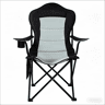 Cadeira de praia dobrável 84x62x110 cm u2013 com porta-copos, encosto alto, cadeira de campismo para exterior reclinável u2013 Preto e cinzento claro