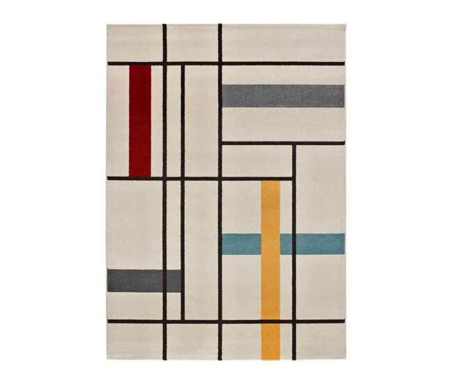 Alfombra geométrica multicolor DELTA, 80x150 cm - ATTICGO