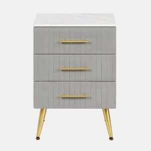 Mesa auxiliar 41 x 40,5 x 60 cm u2014 com gaveta, mesa de centro pequena, prática e multifuncional u2014 Cinza