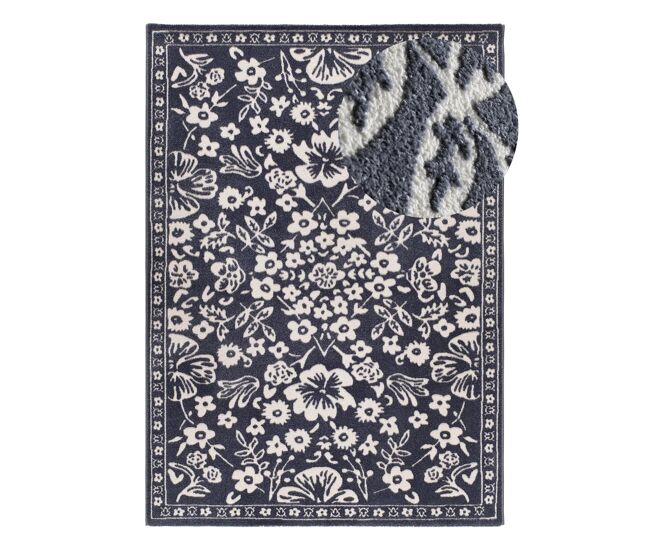 Alfombra clásica con relieve azul / crema amara, 133x190 cm - atticgo