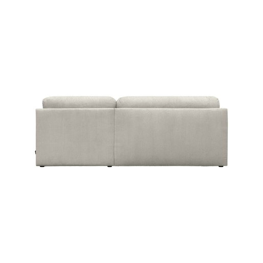 Sofá-cama de canto direito em veludo canelado com baú, 3 lugares, Nelson, Bege cinzento, 218x140x81 cm