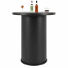 Mesa alta de bar redonda de 91,6 cm com espaço de arrumação - MDF com efeito de madeira, armário integrado, capacidade de carga até 75 kg, para bar e sala de estar - Preto