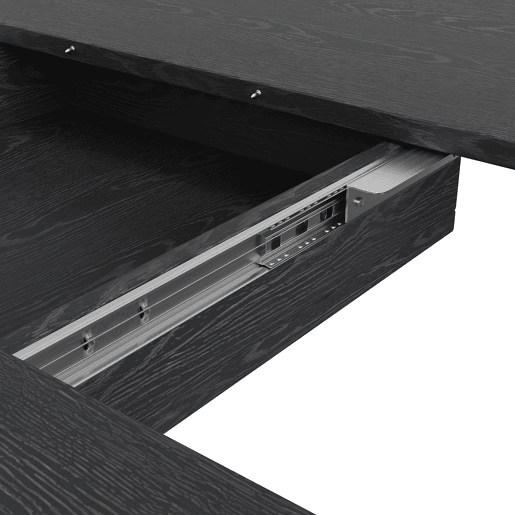 Mesa de jantar extensível com espaço de arrumação 110u2013150 cm - transformável de redonda em oval, acabamento com efeito de madeira, carga máxima de 60 kg - Preto Mesa de jantar extensível com espaço de arrumação 110u2013150 cm - transformável de redonda em oval, acabamento com efeito de madeira, carga máxima de 60 kg - Preto