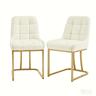 Cadeiras de jantar 45 x 39 x 84 cm u2013 estofadas, versáteis para o quarto e a sala, 2 unidades u2013 bege